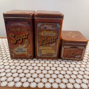 1970’s Lot of 3 Tin Canister Set